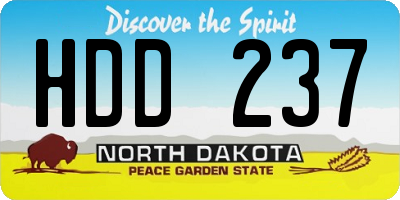 ND license plate HDD237