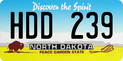 ND license plate HDD239