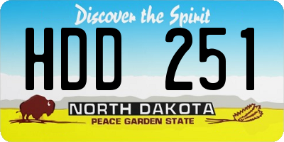 ND license plate HDD251