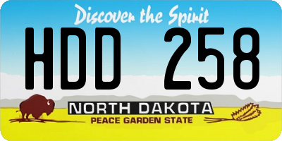 ND license plate HDD258