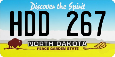 ND license plate HDD267