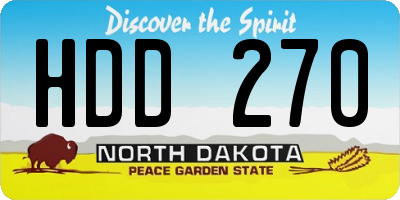 ND license plate HDD270