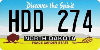 ND license plate HDD274