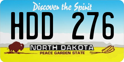 ND license plate HDD276
