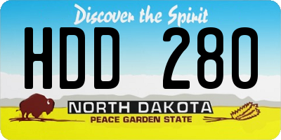 ND license plate HDD280