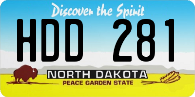 ND license plate HDD281