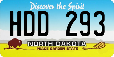 ND license plate HDD293