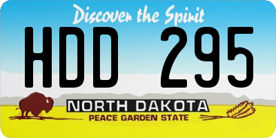 ND license plate HDD295