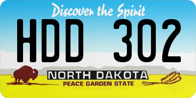 ND license plate HDD302