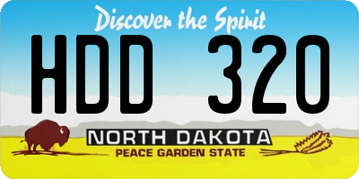 ND license plate HDD320