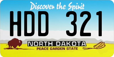 ND license plate HDD321