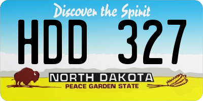 ND license plate HDD327