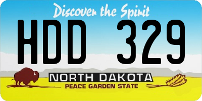 ND license plate HDD329