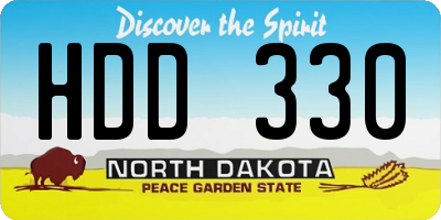 ND license plate HDD330