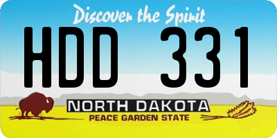 ND license plate HDD331
