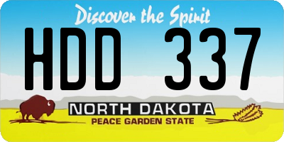 ND license plate HDD337