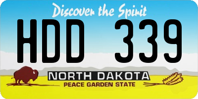 ND license plate HDD339