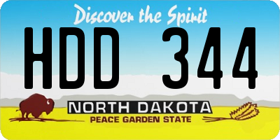 ND license plate HDD344