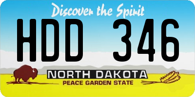 ND license plate HDD346