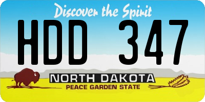 ND license plate HDD347