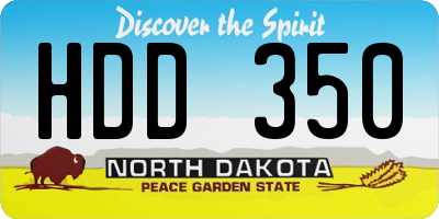 ND license plate HDD350