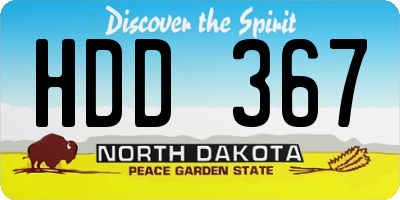 ND license plate HDD367