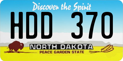 ND license plate HDD370