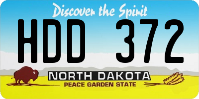 ND license plate HDD372