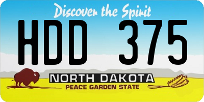 ND license plate HDD375