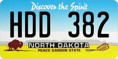 ND license plate HDD382