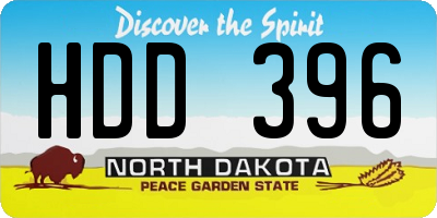 ND license plate HDD396