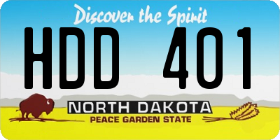 ND license plate HDD401