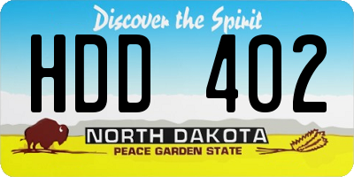 ND license plate HDD402