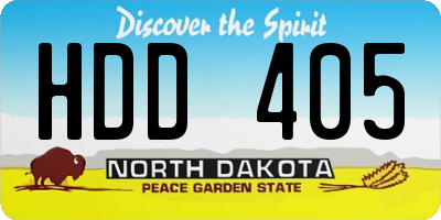 ND license plate HDD405
