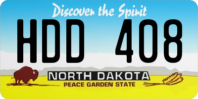 ND license plate HDD408