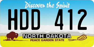 ND license plate HDD412