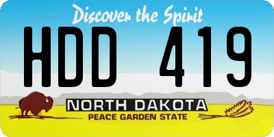 ND license plate HDD419