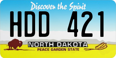 ND license plate HDD421
