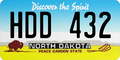 ND license plate HDD432