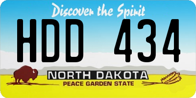 ND license plate HDD434