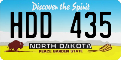 ND license plate HDD435