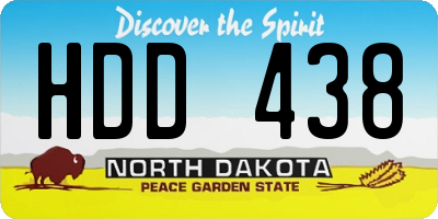 ND license plate HDD438