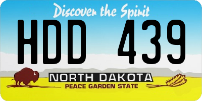 ND license plate HDD439