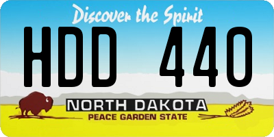 ND license plate HDD440