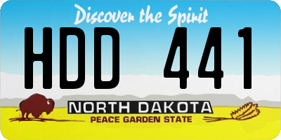 ND license plate HDD441