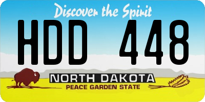 ND license plate HDD448