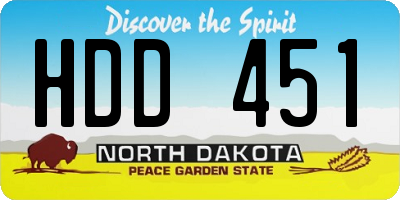 ND license plate HDD451