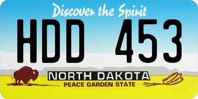 ND license plate HDD453