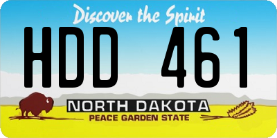 ND license plate HDD461