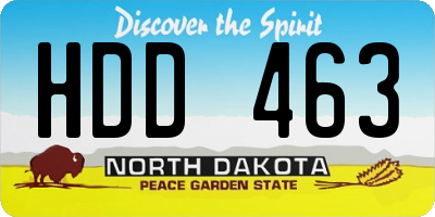 ND license plate HDD463